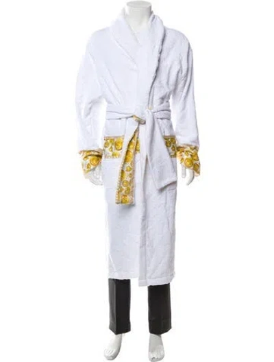 Pre-owned Versace Graphic Print Robe In White