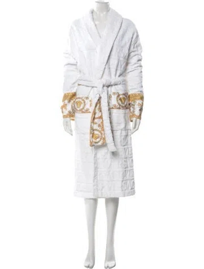 Pre-owned Versace Graphic Print Robe In White