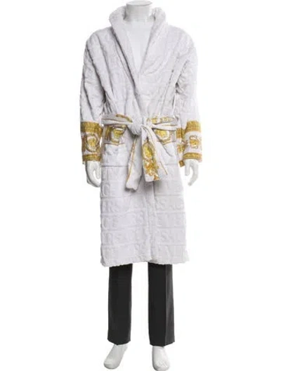 Pre-owned Versace Graphic Print Robe In White
