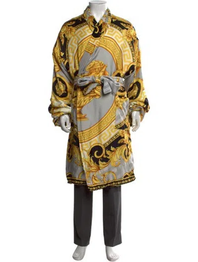 Pre-owned Versace Graphic Print Robe In White