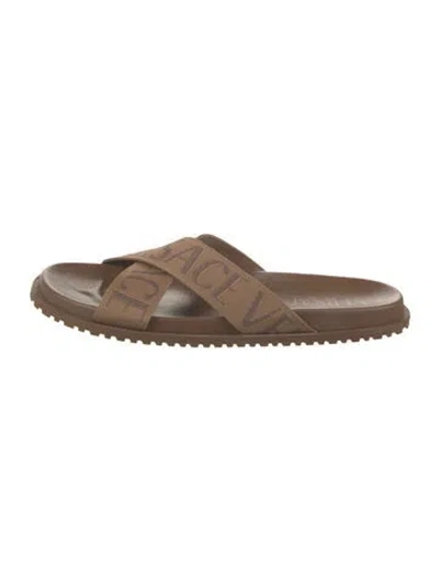Pre-owned Versace Graphic Print Sandals In Brown