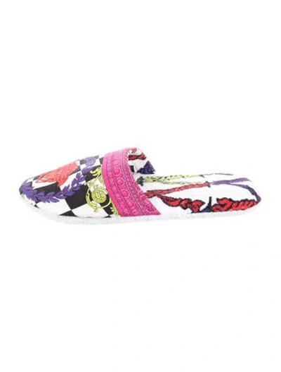 Pre-owned Versace Graphic Print Sandals In Pink