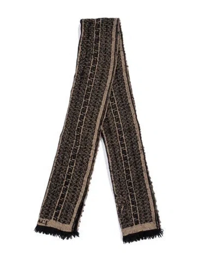 Pre-owned Versace Graphic Print Scarf In Black