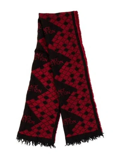 Pre-owned Versace Graphic Print Scarf In Black/red
