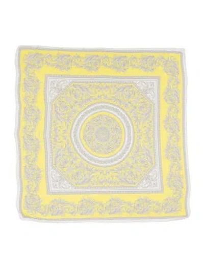Pre-owned Versace Graphic Print Scarf In Neutrals/yellow