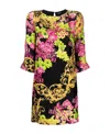 Versace Printed Minidress In Multicolor