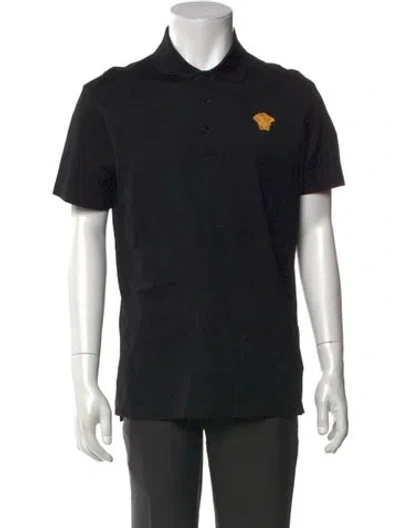 Pre-owned Versace Graphic Print Short Sleeve Shirt In Black