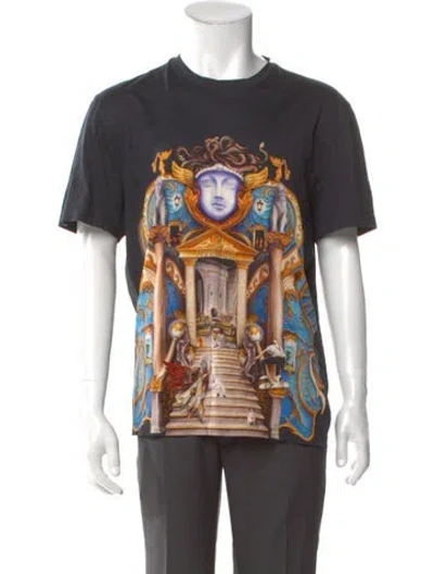 Pre-owned Versace Graphic Print Short Sleeve Shirt In Black
