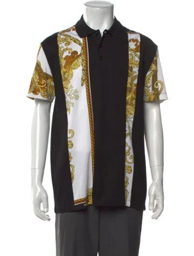 Pre-owned Versace Graphic Print Short Sleeve Shirt In Black