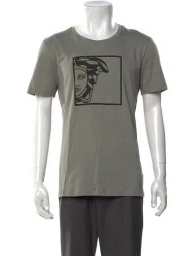 Pre-owned Versace Graphic Print Short Sleeve Shirt W/ Tags In Grey