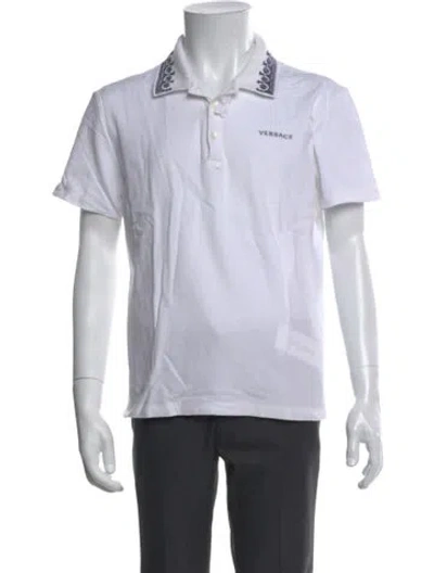 Pre-owned Versace Graphic Print Short Sleeve Shirt In White