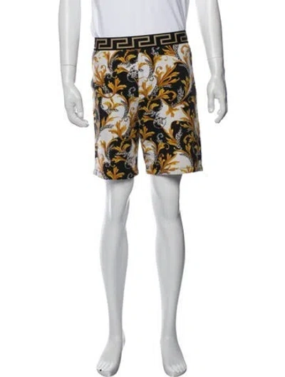 Pre-owned Versace Graphic Print Shorts In Black