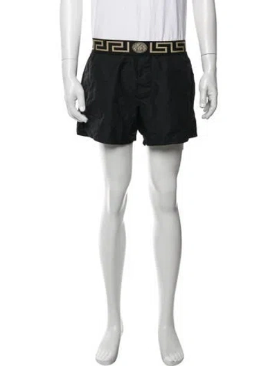 Pre-owned Versace Graphic Print Shorts In Blue