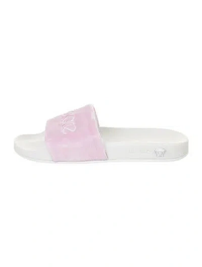 Pre-owned Versace Graphic Print Slides In Pink