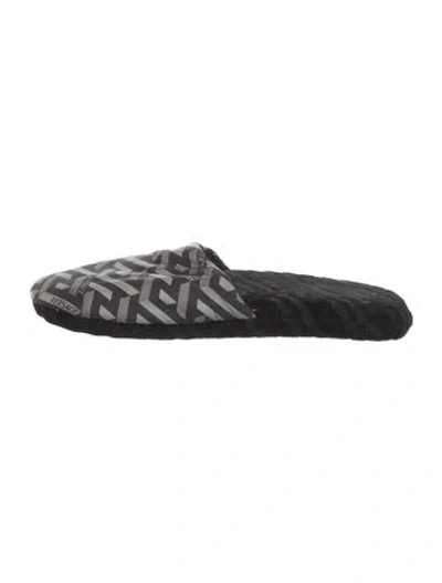 Pre-owned Versace Graphic Print Slippers In Neutrals