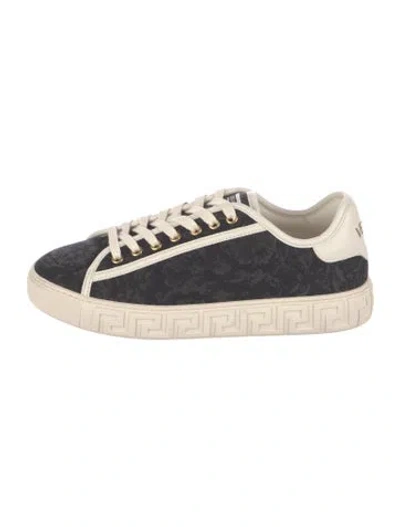 Pre-owned Versace Graphic Print Sneakers In Neutrals