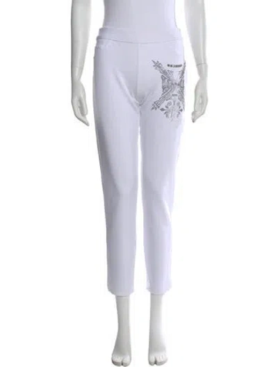 Pre-owned Versace Graphic Print Straight Leg Pants In Multi
