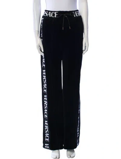 Pre-owned Versace Graphic Print Sweatpants In Black