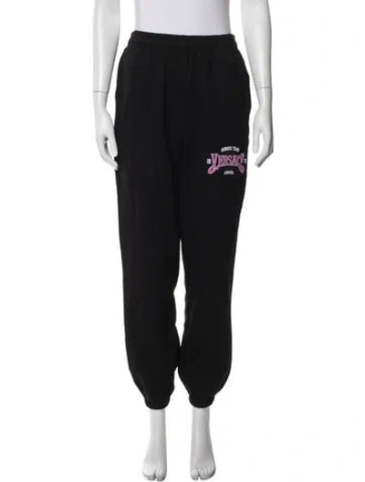 Pre-owned Versace Graphic Print Sweatpants In Black