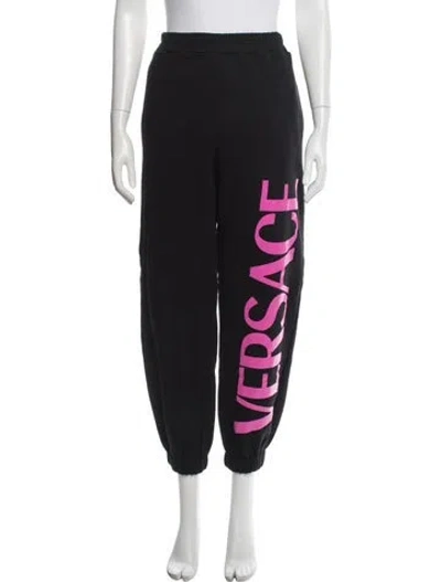 Pre-owned Versace Graphic Print Sweatpants In Black