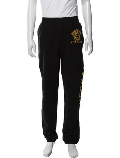 Pre-owned Versace Graphic Print Sweatpants In Black