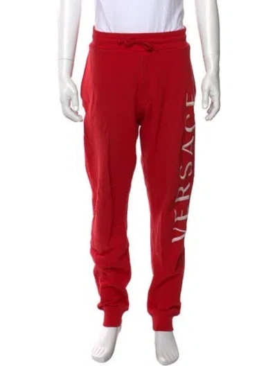 Pre-owned Versace Graphic Print Sweatpants In Red