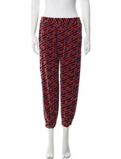 Pre-owned Versace Graphic Print Sweatpants In Red