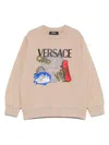 Versace Graphic-print Sweatshirt In Neutrals