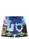 Versace Badeshorts Mit Grafischem Print In Blau