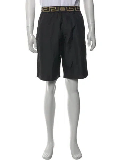 Pre-owned Versace Graphic Print Swim Trunks In Black