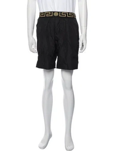 Pre-owned Versace Graphic Print Swim Trunks In Black