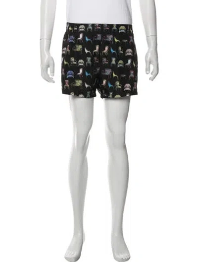 Pre-owned Versace Graphic Print Swim Trunks In Black