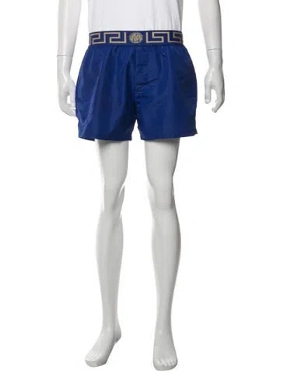 Pre-owned Versace Graphic Print Swim Trunks In Blue
