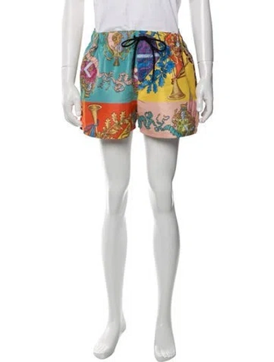 Pre-owned Versace Graphic Print Swim Trunks In Blue