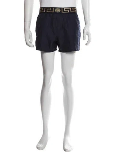 Pre-owned Versace Graphic Print Swim Trunks In Blue