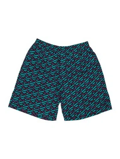 Pre-owned Versace Graphic Print Swim Trunks In Multicolor