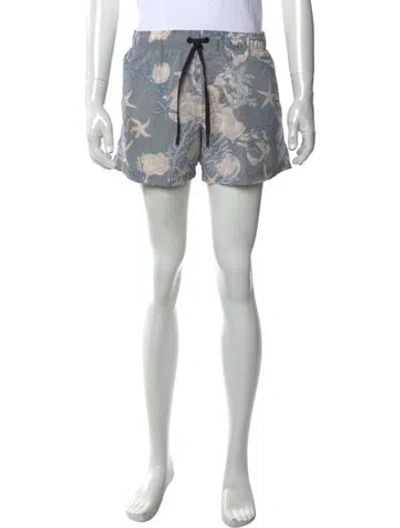 Pre-owned Versace Graphic Print Swim Trunks W/ Tags In Grey