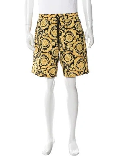 Pre-owned Versace Graphic Print Swim Trunks In Yellow