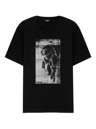 Versace Graphic-print T-shirt In Black