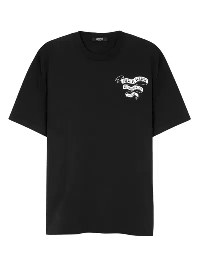 Versace Graphic-print T-shirt In Black