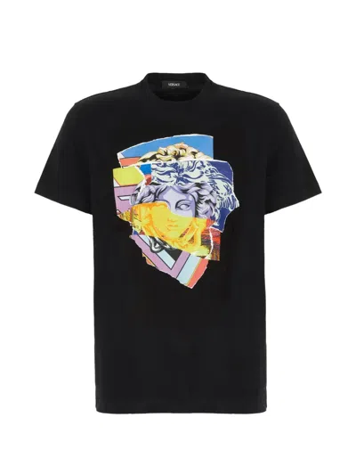 Versace Graphic-print T-shirt In Black