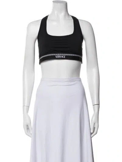 Pre-owned Versace Graphic Print Top In Black/white