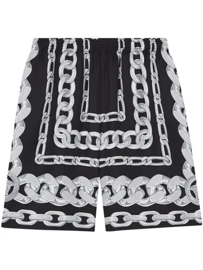 VERSACE MEDUSA CHAINS SILK SHORTS