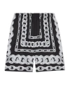 Versace Men Medusa Chains Silk Shorts In Black