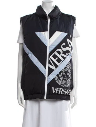 Pre-owned Versace Graphic Print Vest In Blue