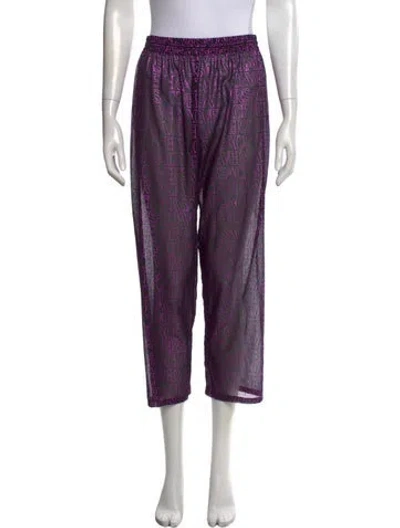 Pre-owned Versace Graphic Print Wide Leg Pants In Black