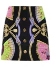 VERSACE GRAPHIC PRINTED BUTTONED MINI SKIRT