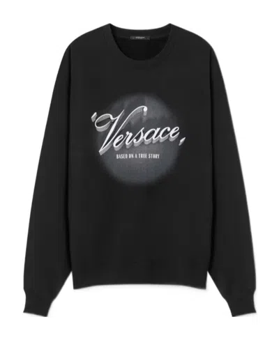 Versace Graphic-print Sweatshirt In Black