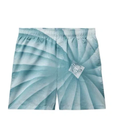 Versace Graphic-print Swim Shorts In Blue