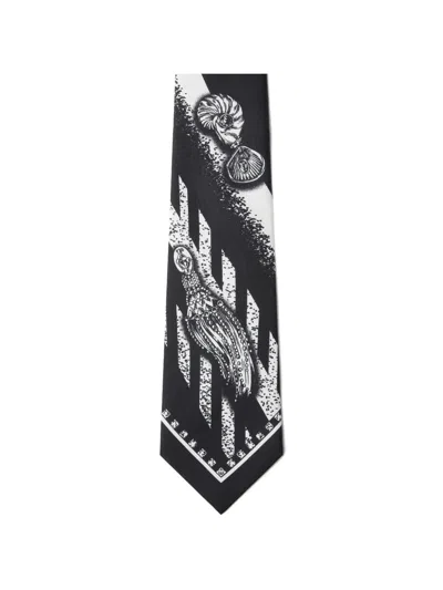 Versace Graphic-print Tie In Black